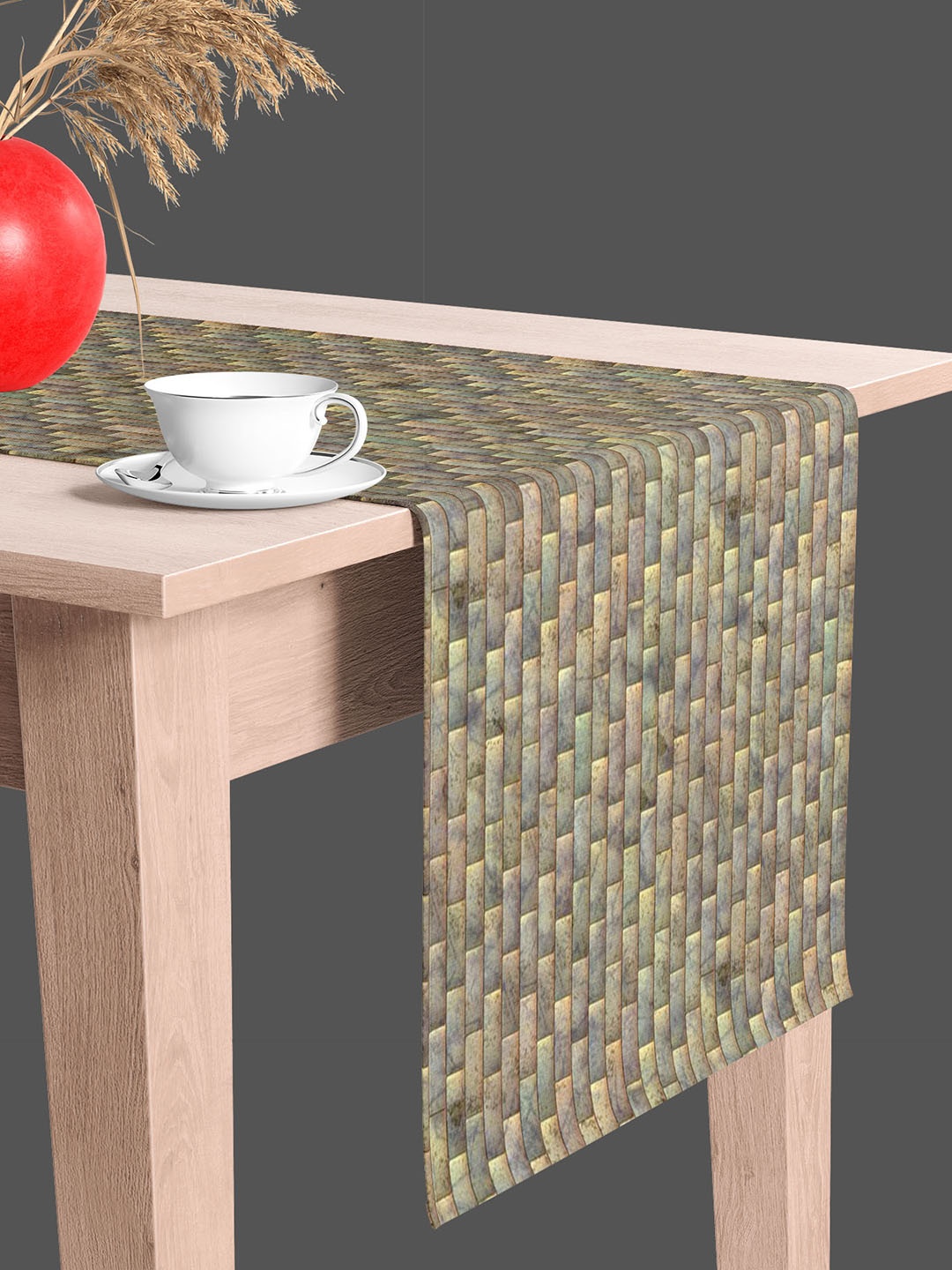 

ArtzFolio Grey & Brown Geometric Printed Table Runner