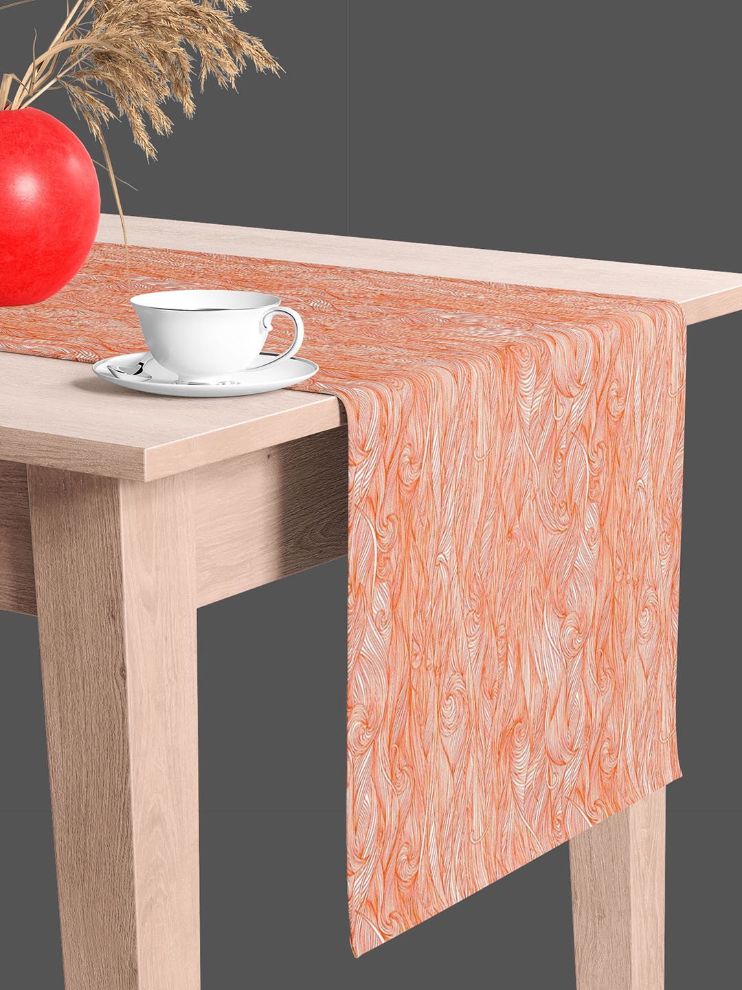

ArtzFolio Orange Colored & White Digital Printed Table Runner
