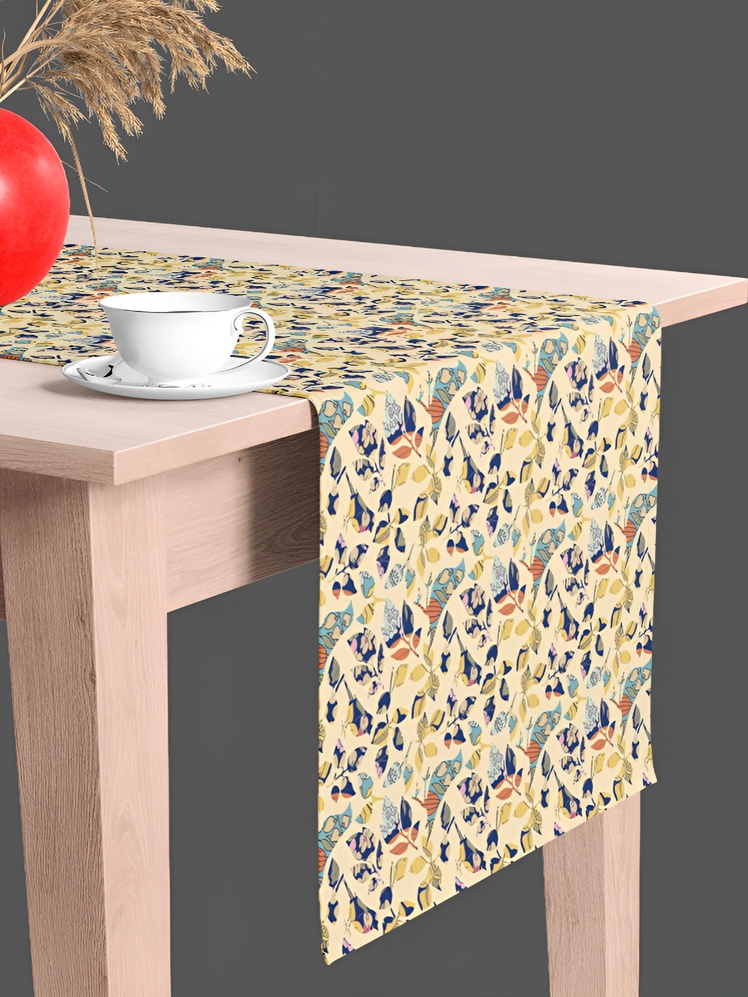 

ArtzFolio Printed Velvet Dining Center Table Runner, Multi