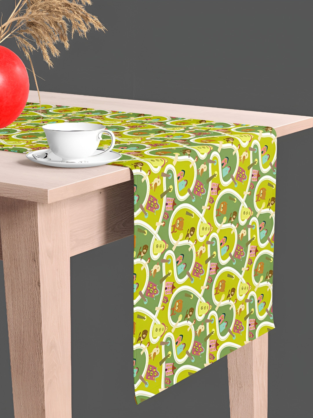 

ArtzFolio Green Printed Velvet Table Runner