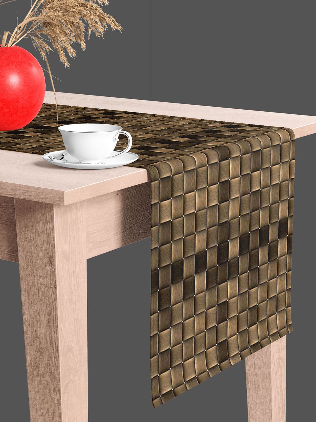 

ArtzFolio Brown & Black Geometric Printed Table Runner