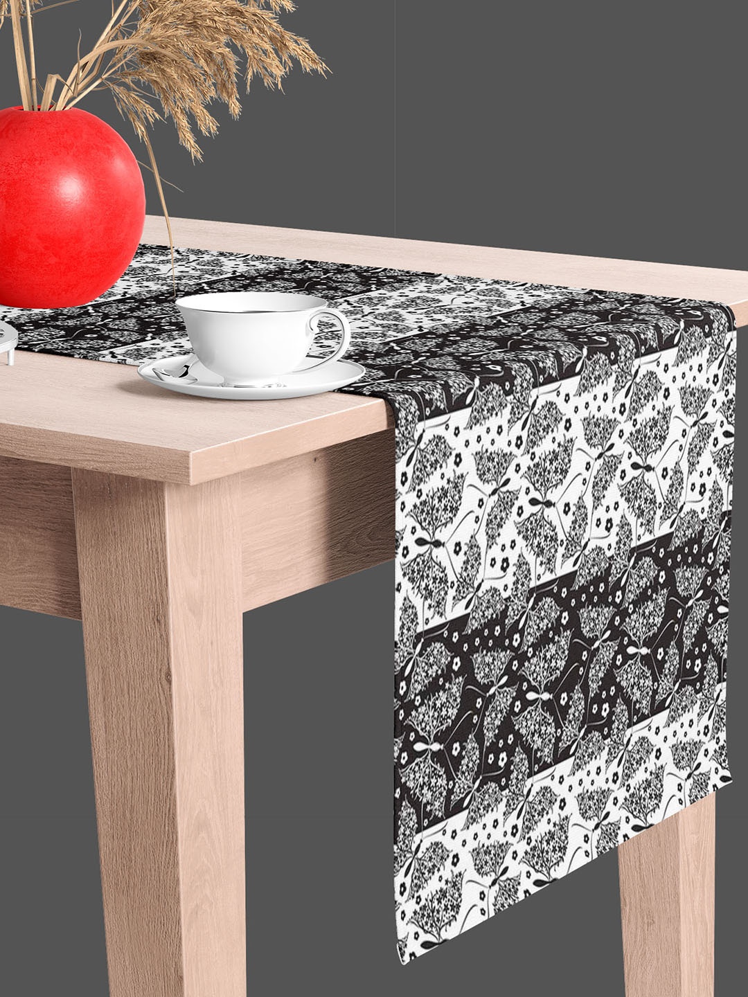 

ArtzFolio White & Black Digital Printed Table Runner