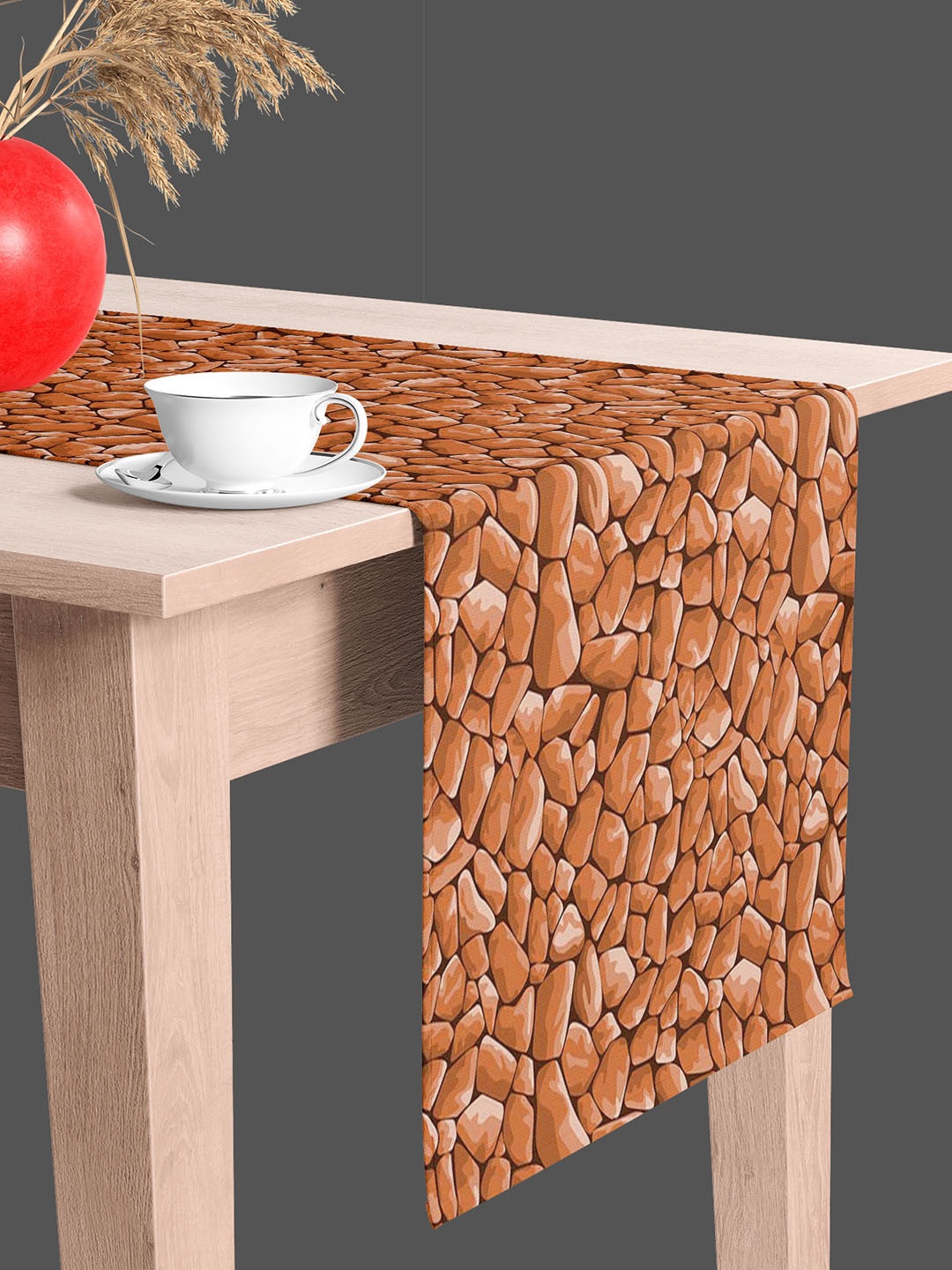 

ArtzFolio Brown & Black Abstract Printed Table Runner