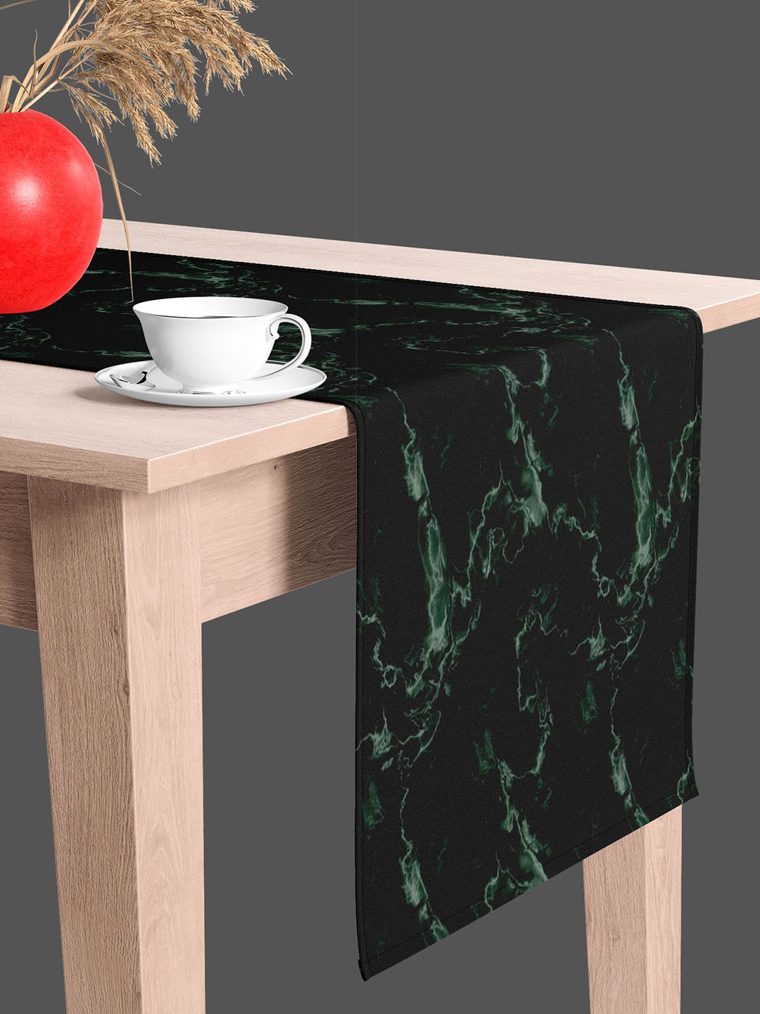 

ArtzFolio Black & Green Abstract Printed Table Runner