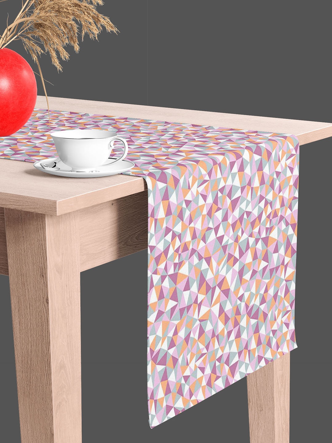 

ArtzFolio Purple & Orange Geometric Printed Table Runner