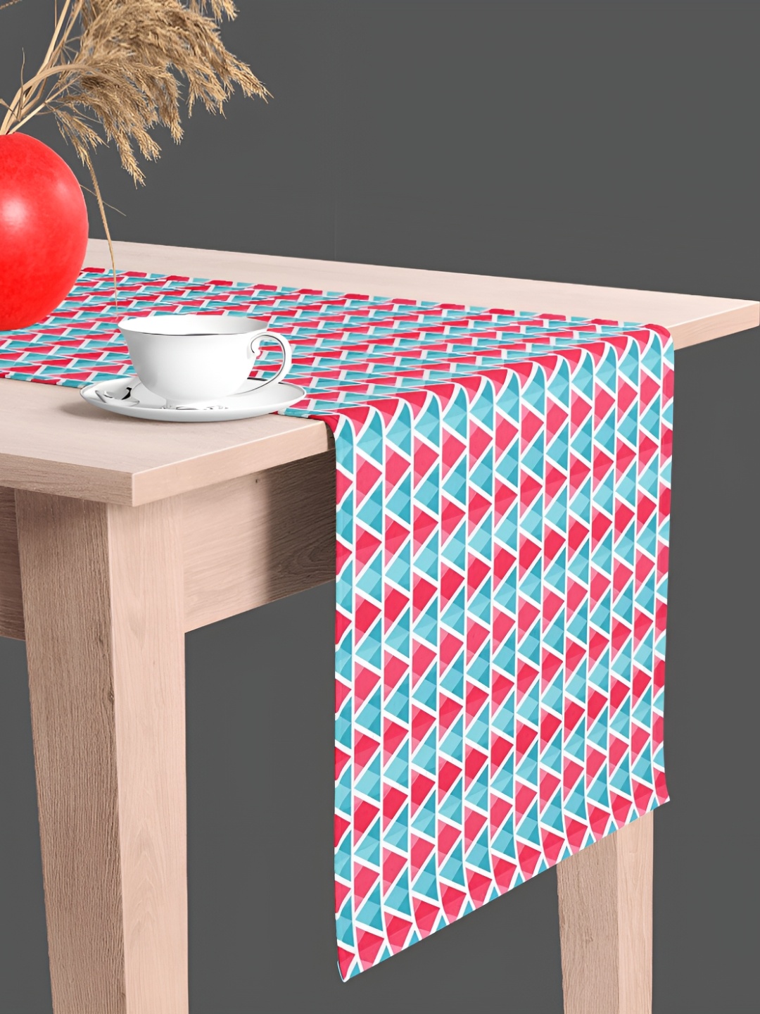 

ArtzFolio Blue Geometric-Printed Edge To Edge Table Runner