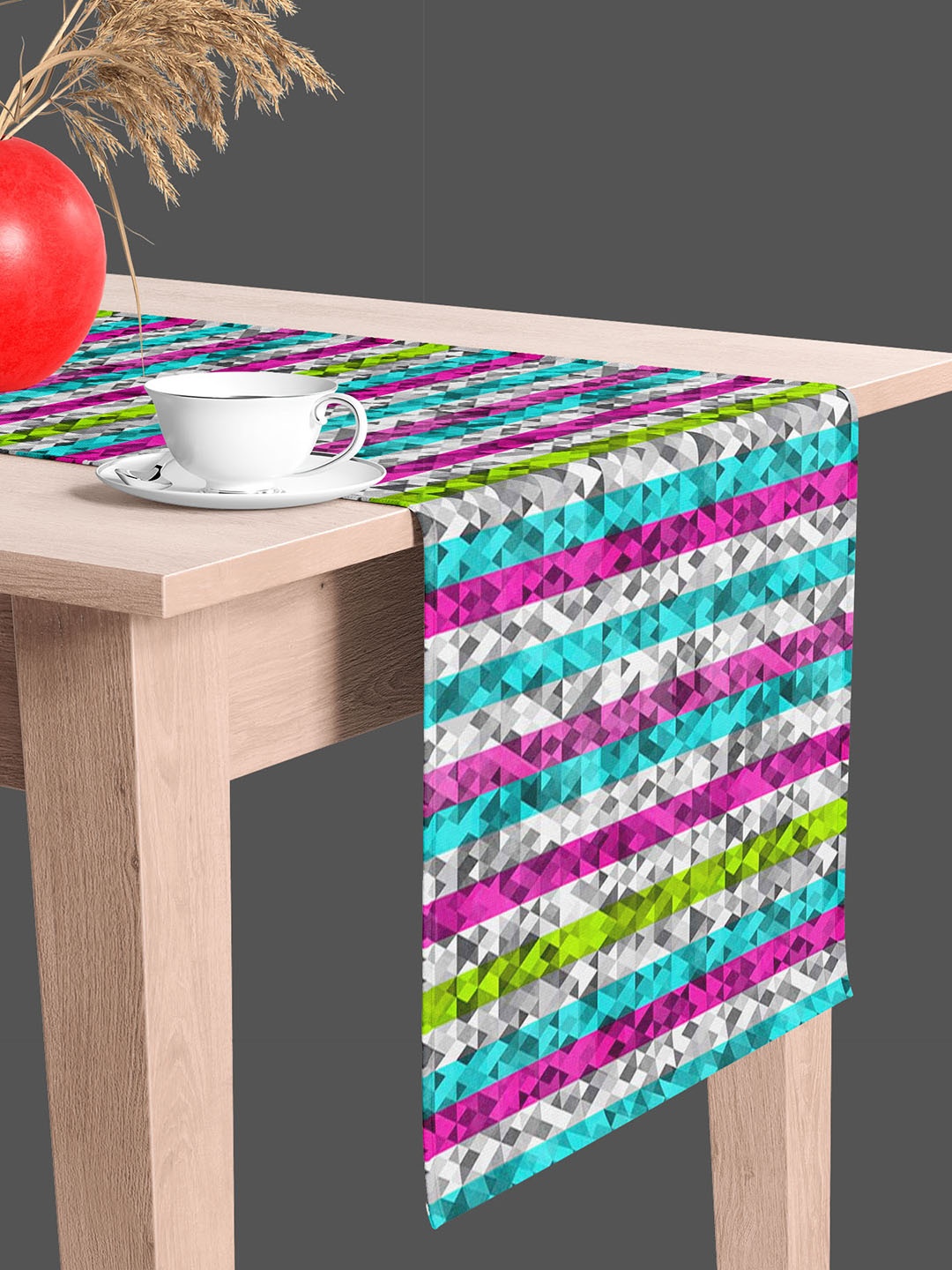 

ArtzFolio Grey & Blue Digital Printed Table Runner