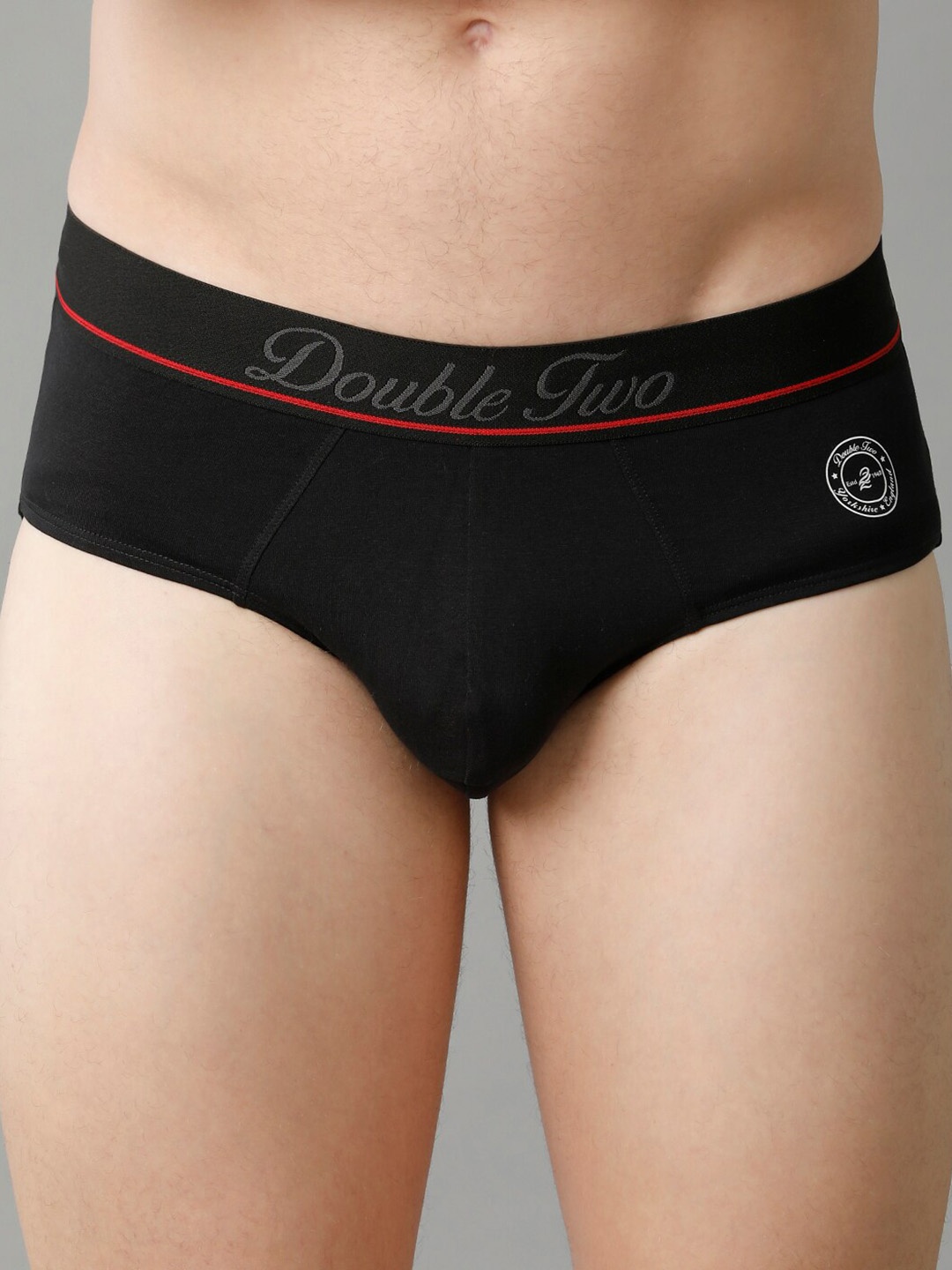 

Double Two Mid Rise Basic Briefs DTMBR0001-1-S, Black