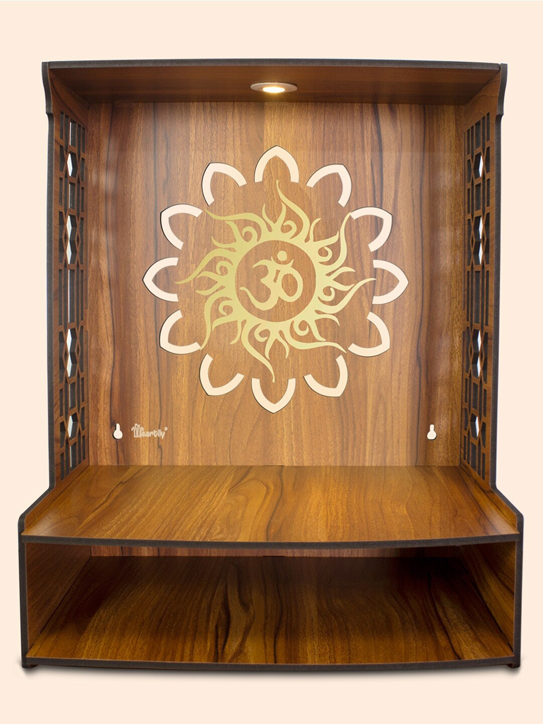 

HEARTILY Brown Textured Maha Mangal Home Temple