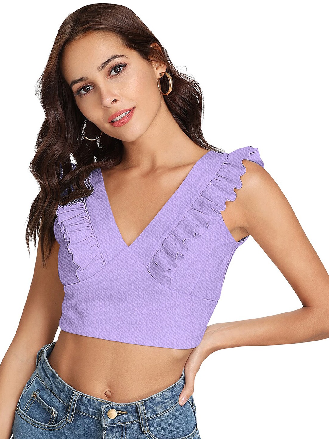 

Sitanjali Wrap Crop Top, Purple