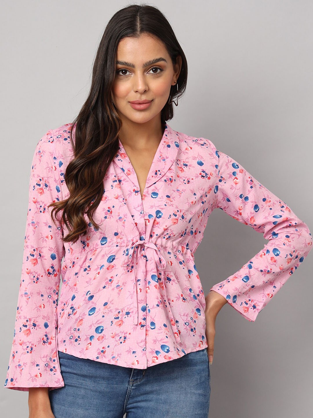 

BRINNS Floral Print Cinched Waist Top, Multi