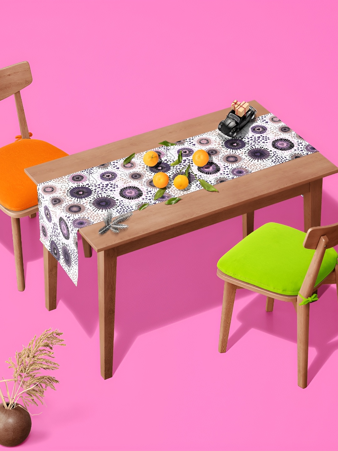 

ArtzFolio White & Purple Digital Printed Velvet Table Runner