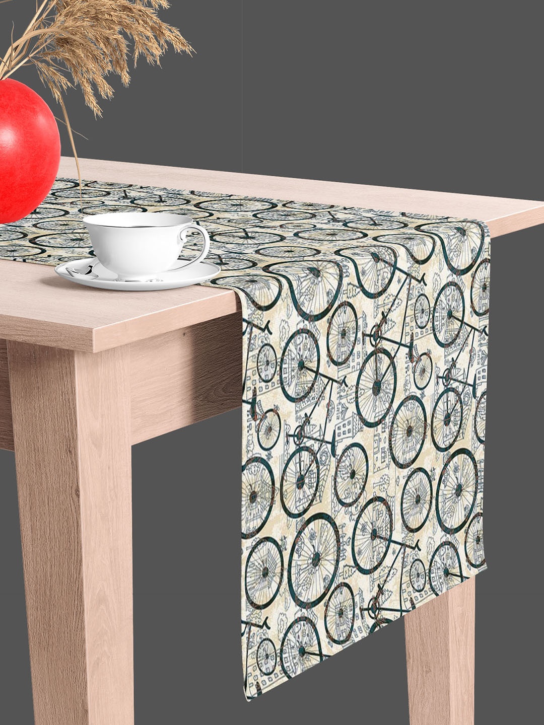 

ArtzFolio Beige & Green Digital Printed Table Runner