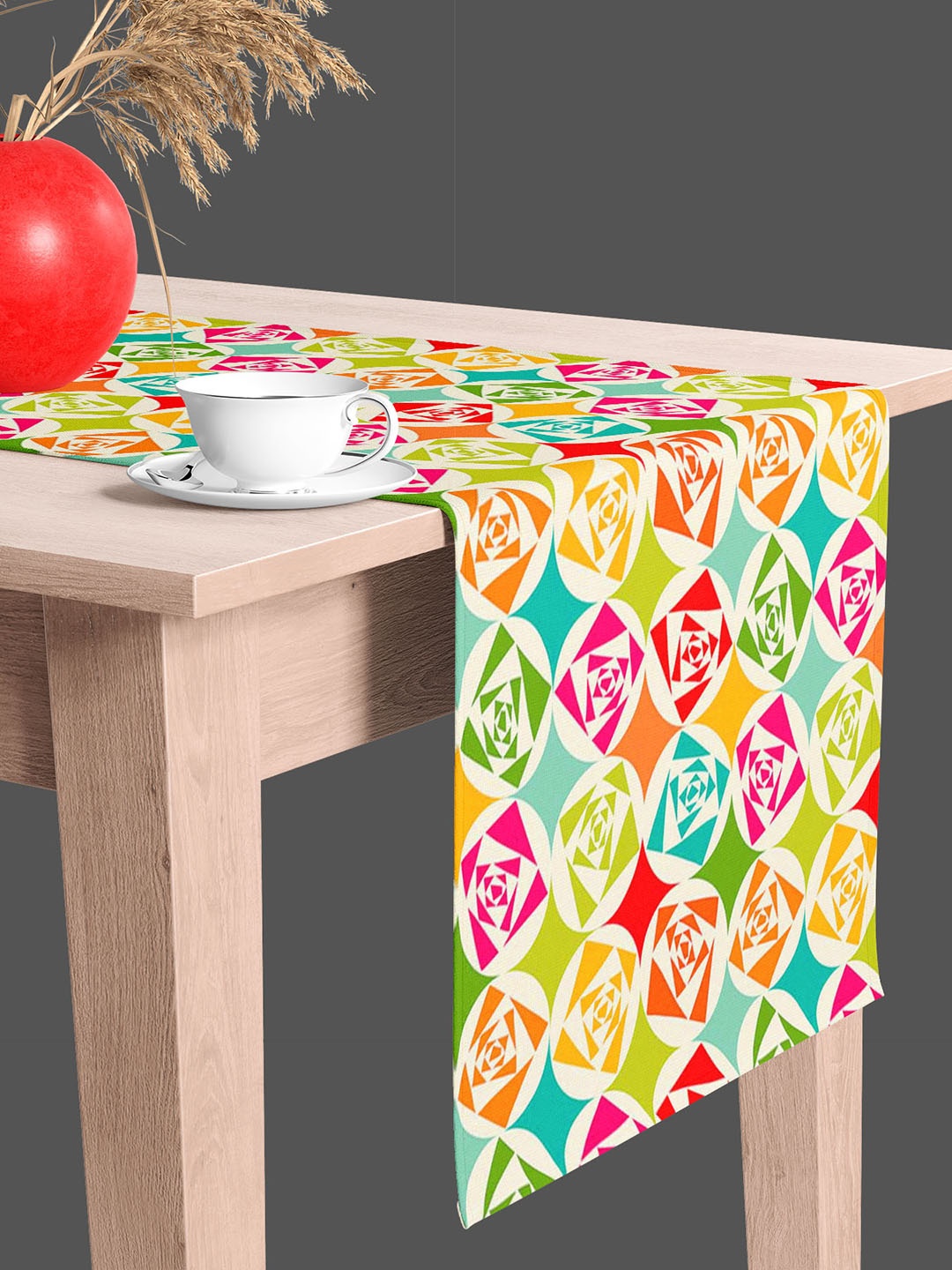 

ArtzFolio Blue & Green Digital Printed Table Runner, Yellow