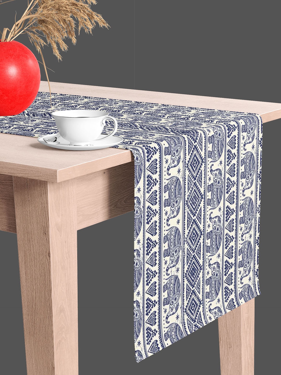 

ArtzFolio White & Blue Digital Printed Table Runner