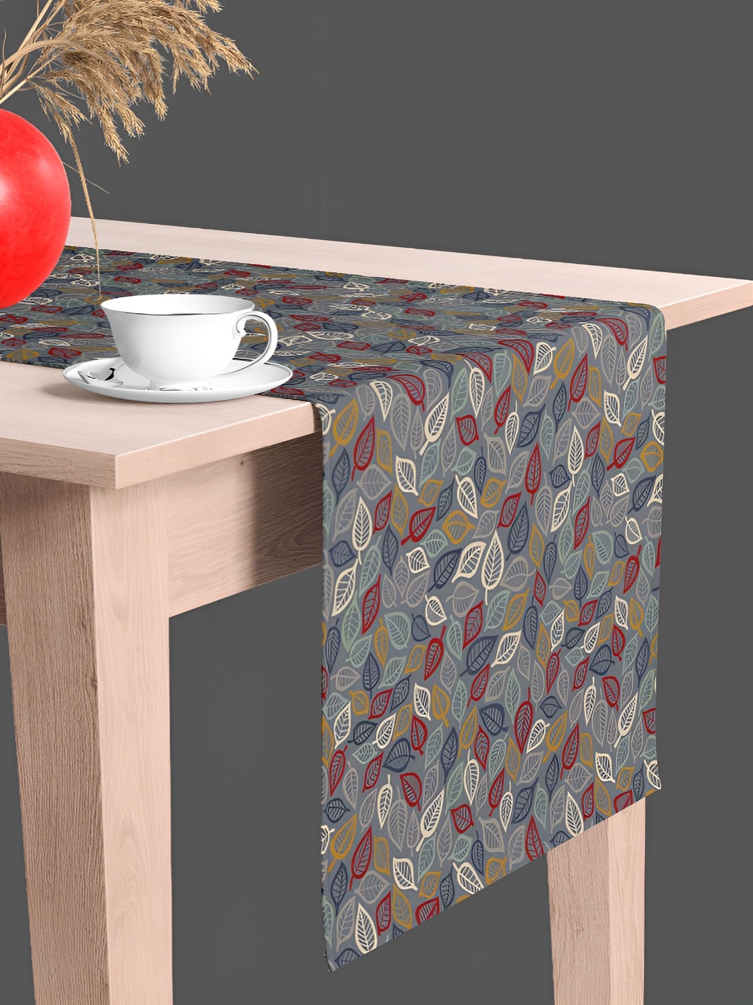 

ArtzFolio Grey & Maroon Digital Printed Table Runner