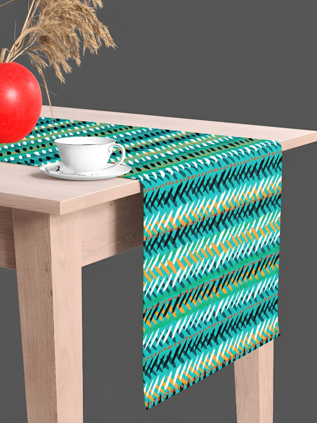 

ArtzFolio Green & White Digital Printed Table Runner