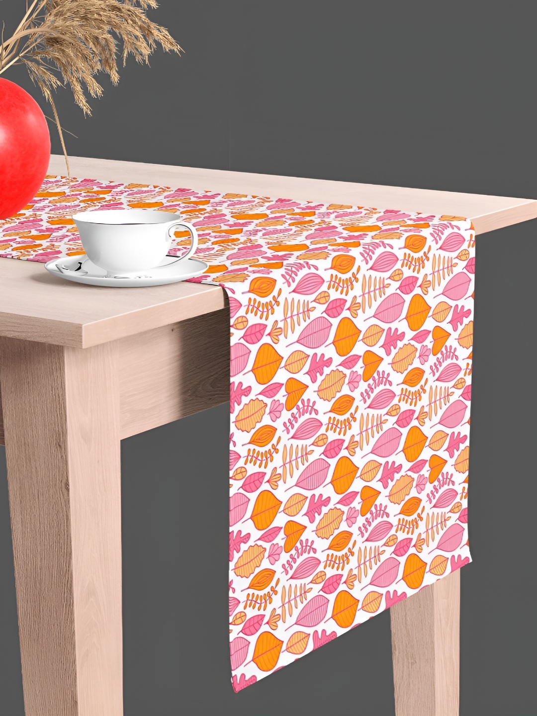 

ArtzFolio White & Pink Digital Printed Table Runner