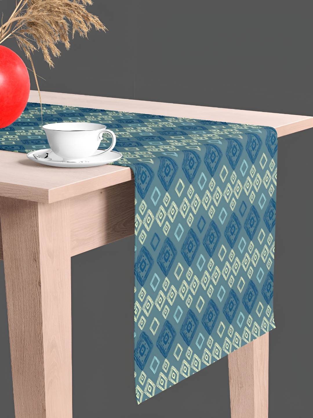 

ArtzFolio Printed Rectangular Table Runner, Blue