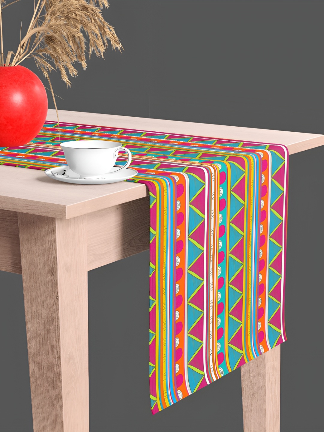 

ArtzFolio Green & Pink Digital Printed Table Runner