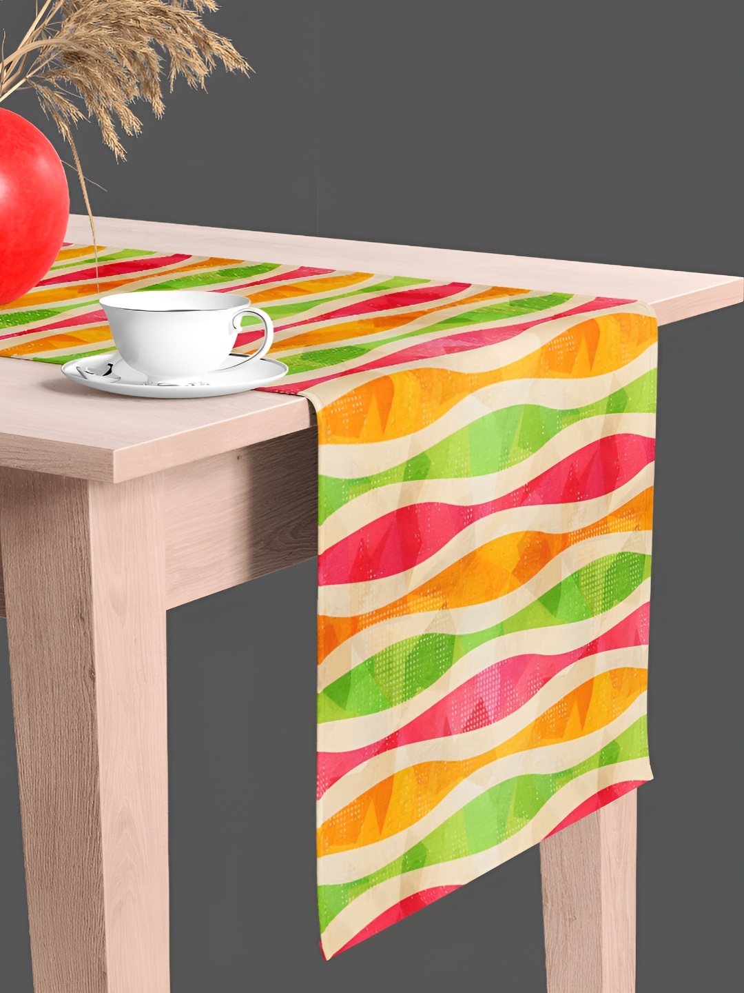 

ArtzFolio Beige & Pink Digital Printed Table Runner, Blue