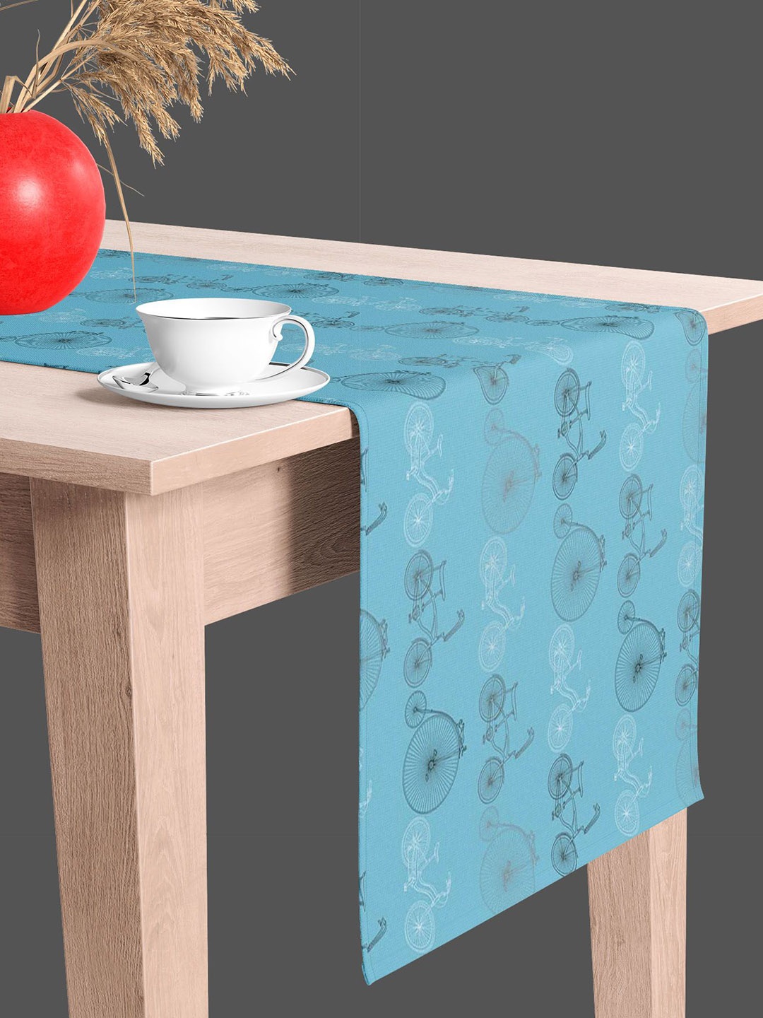 

ArtzFolio Blue Printed Velvet Table Runner