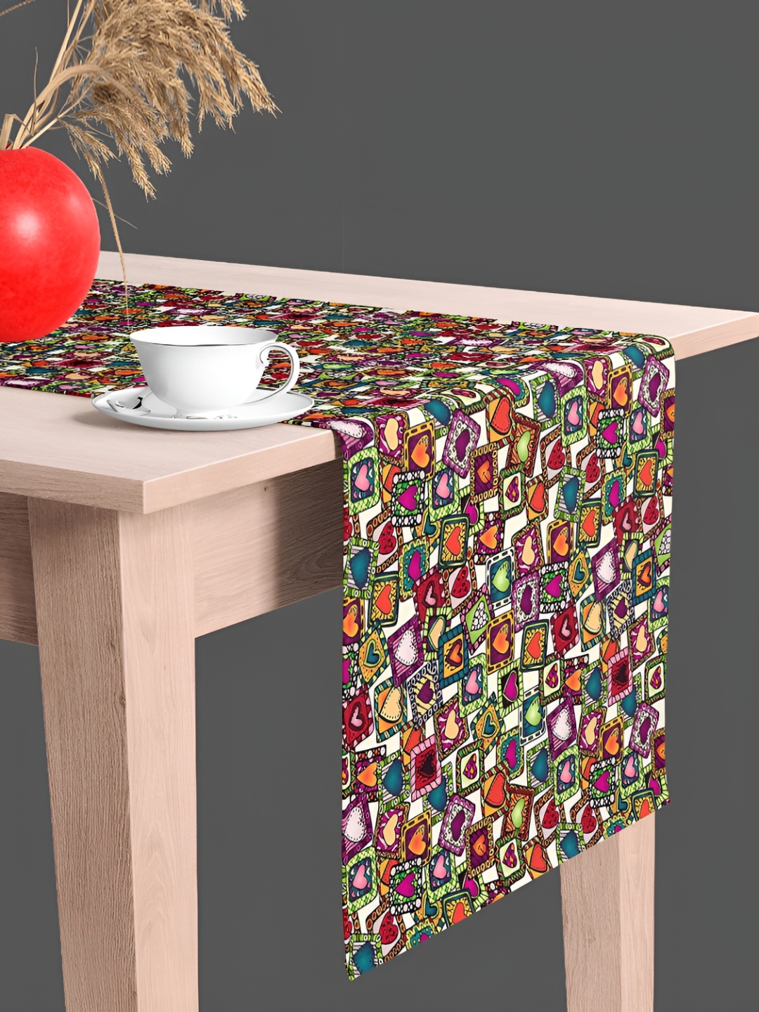 

ArtzFolio Off White & Brown Digital Printed Velvet Table Runner