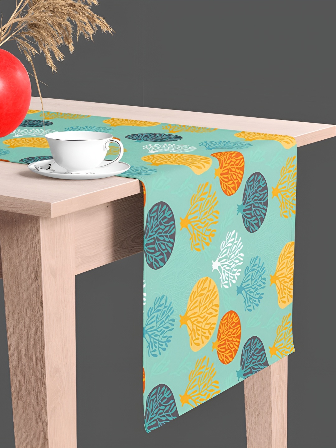 

ArtzFolio Green & Yellow Digital Printed Table Runner