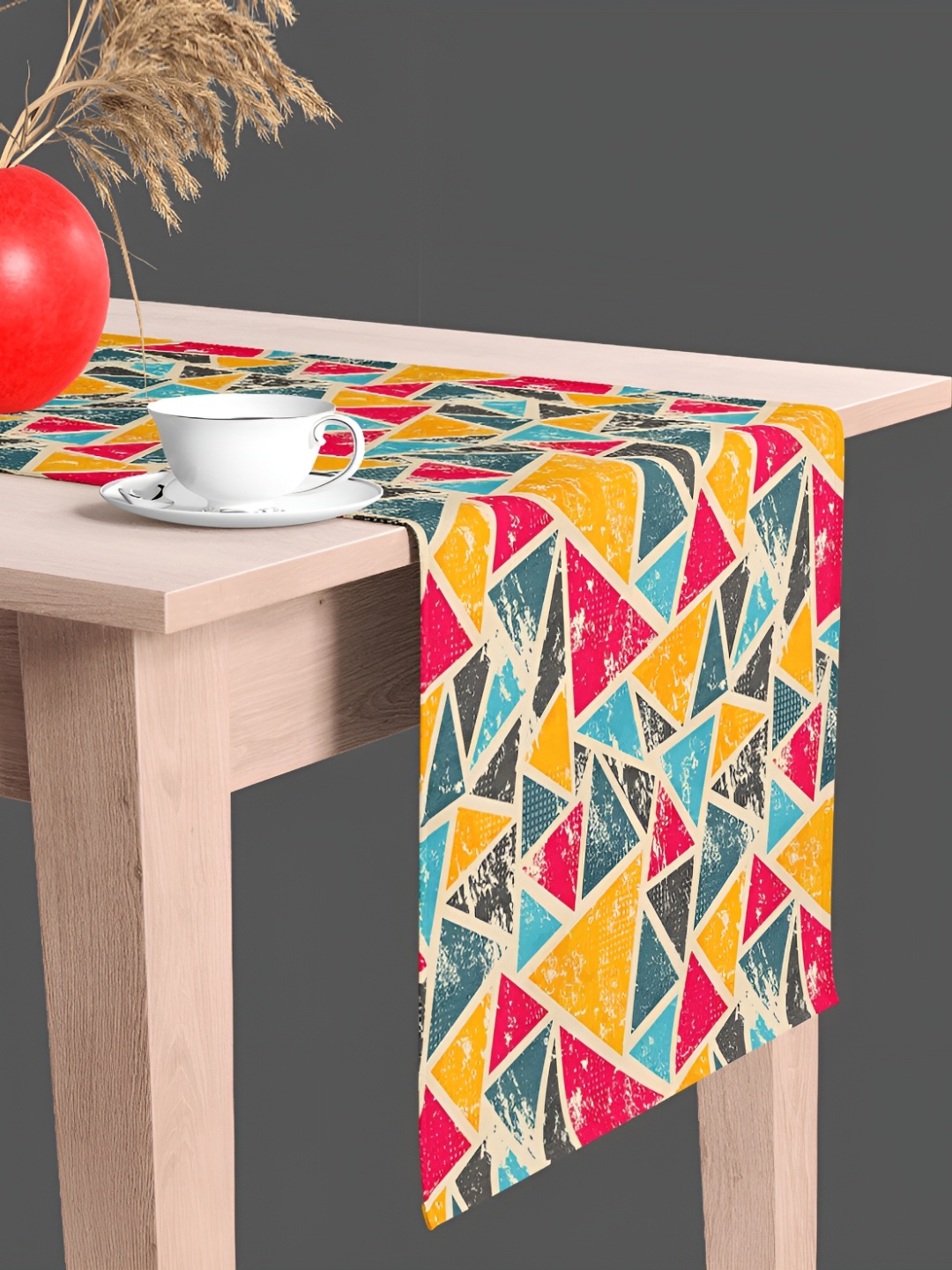 

ArtzFolio Yellow & Blue Geometric Printed Table Runner