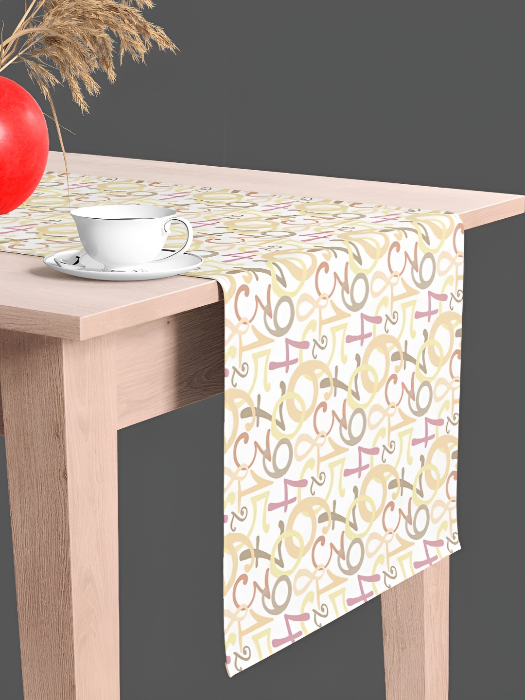 

ArtzFolio White & Beige Digital Printed Table Runner