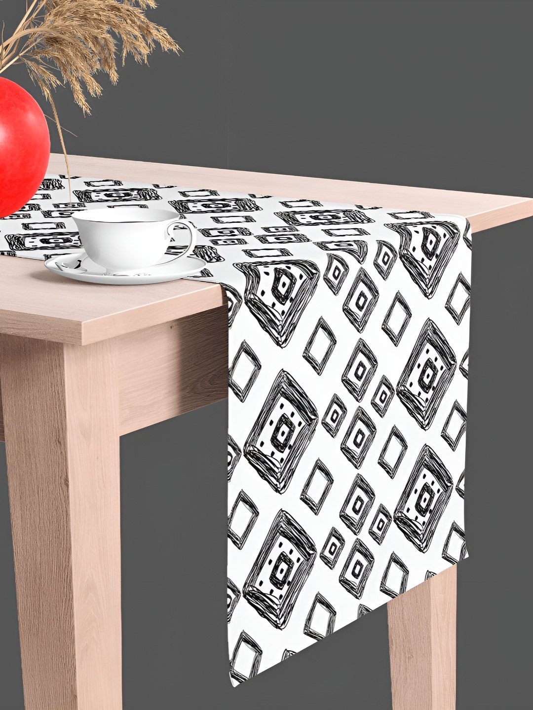 

ArtzFolio White & Black Digital Printed Table Runner