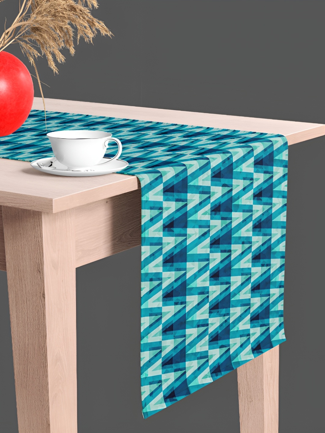 

ArtzFolio Blue Geometric Digital Printed Velvet Table Runner