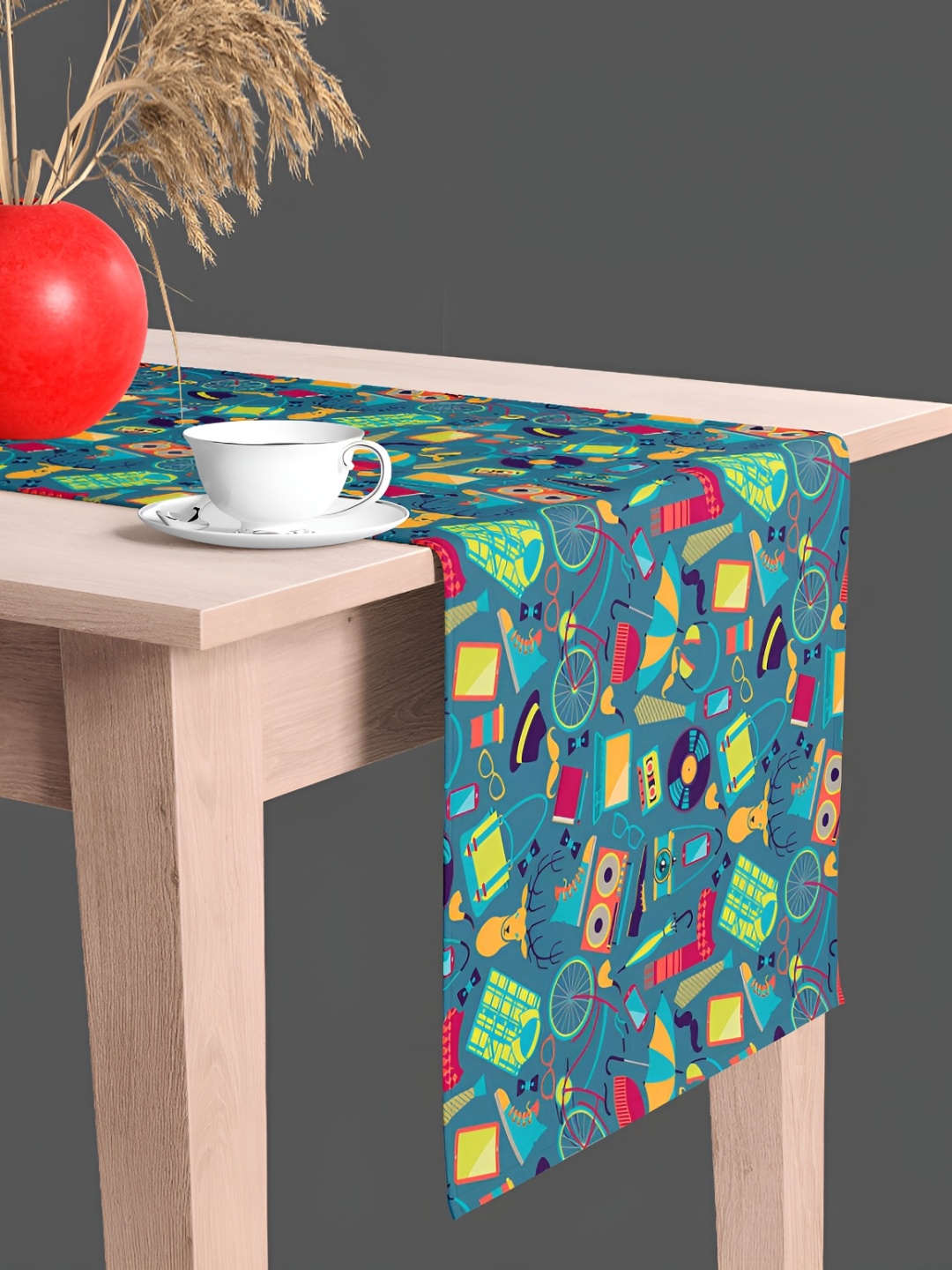 

ArtzFolio Blue & Orange Quirky Digital Printed Table Runner