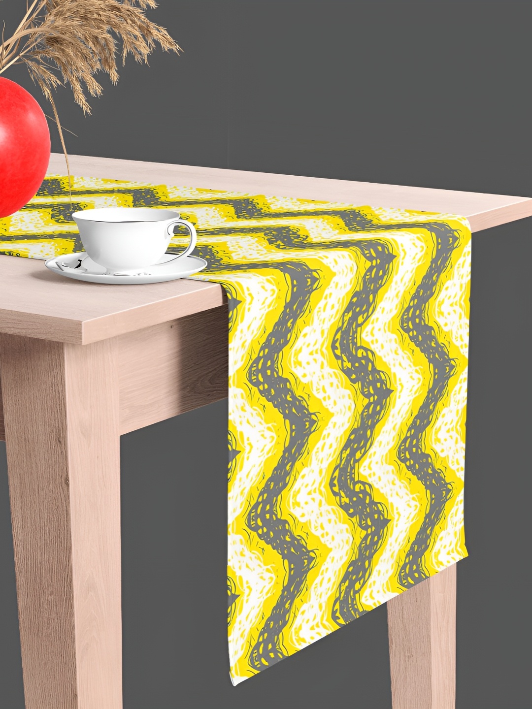 

ArtzFolio Yellow & White Digital Printed Velvet Table Runner