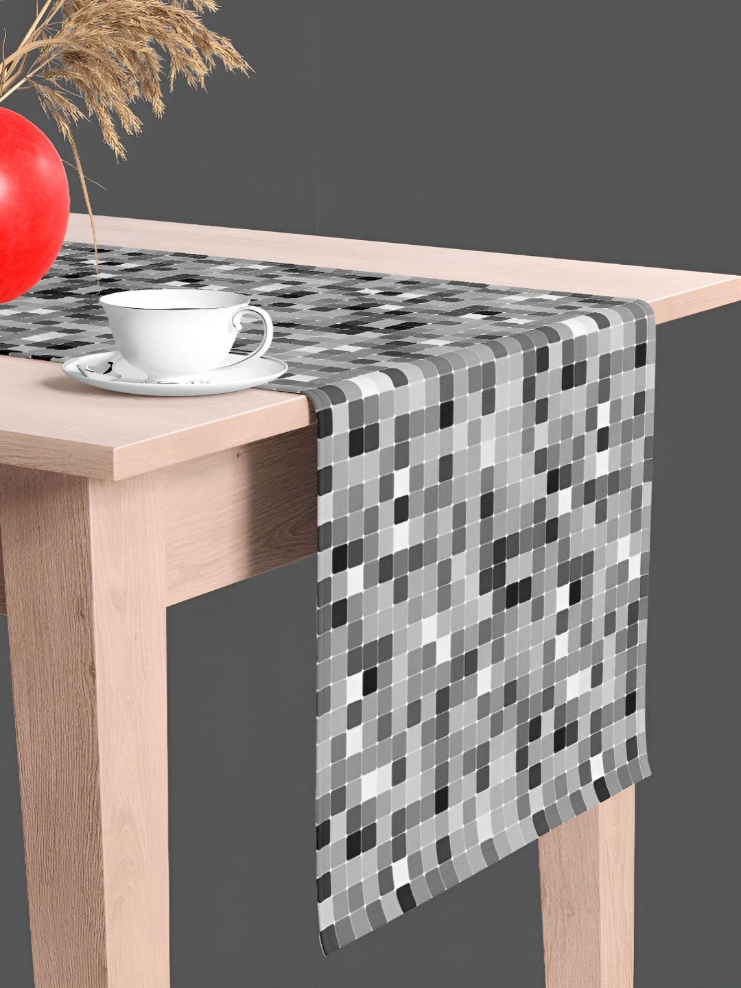 

ArtzFolio Grey & Black Geometric Digital Printed Table Runner