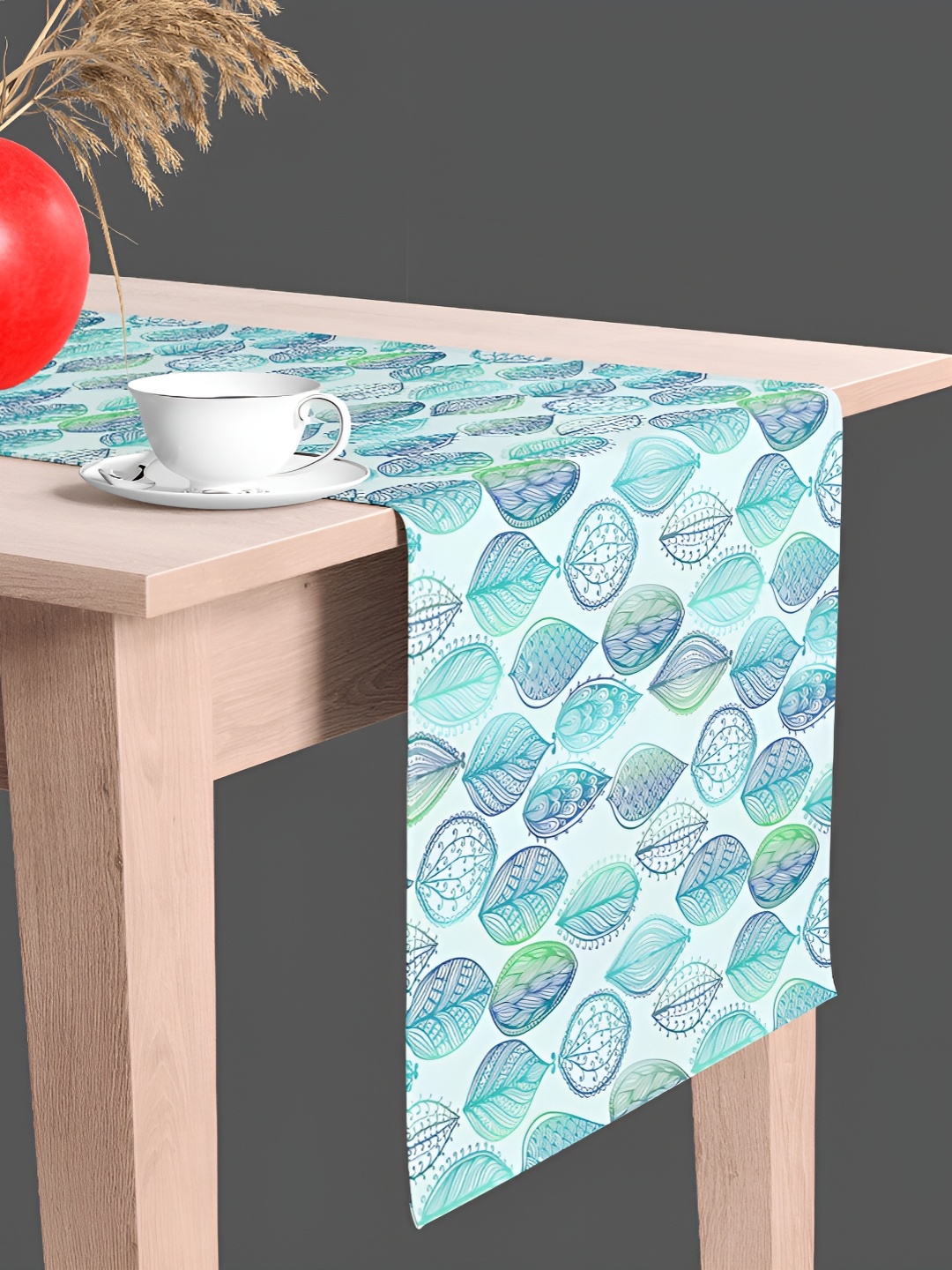 

ArtzFolio White & Blue Digital Printed Velvet Table Runner