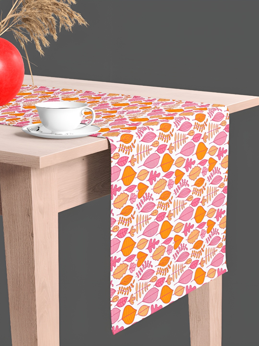 

ArtzFolio White & Pink Quirky Digital Printed Velvet Table Runner