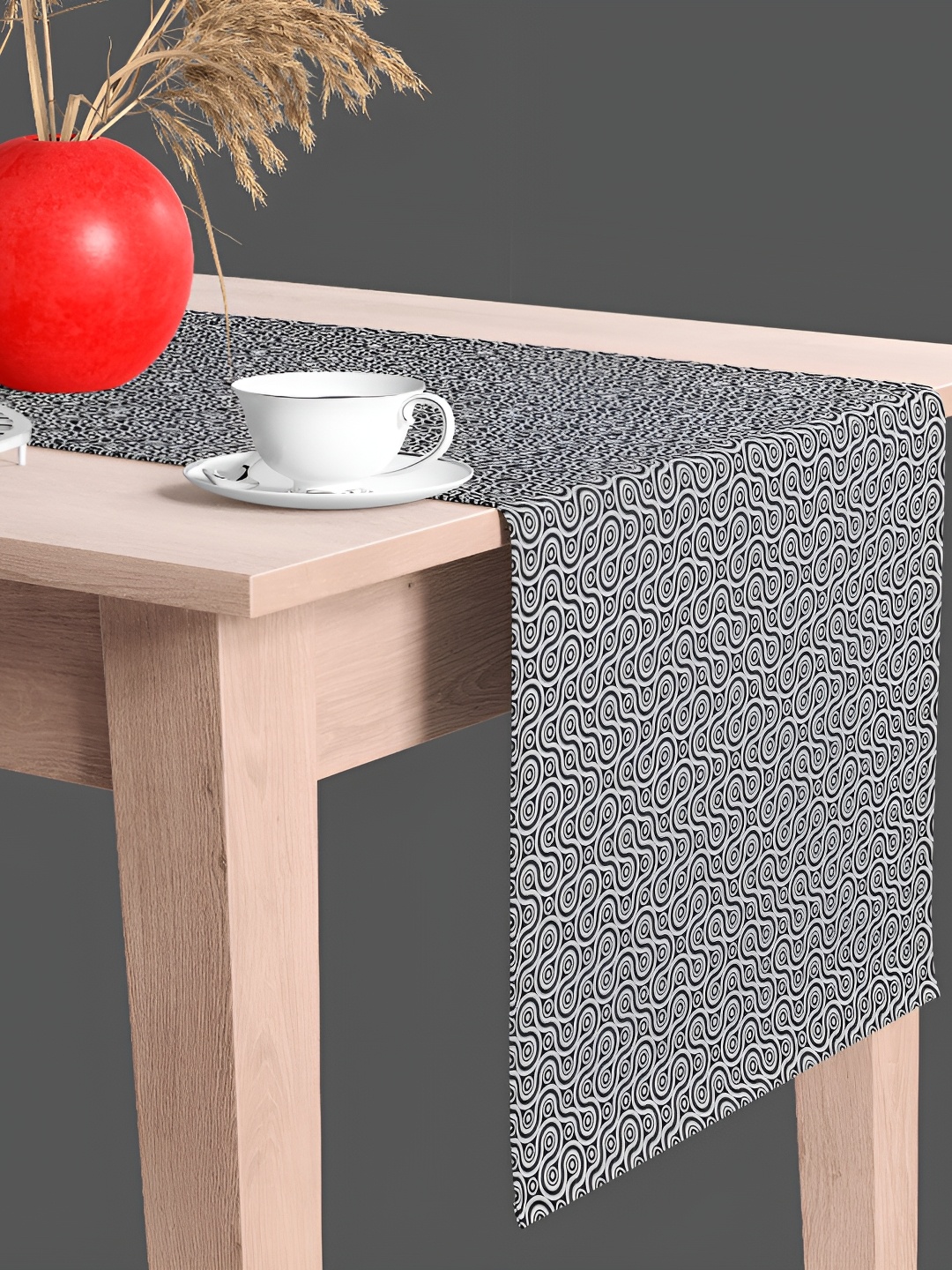 

ArtzFolio Black & White Abstract Printed Table Runner