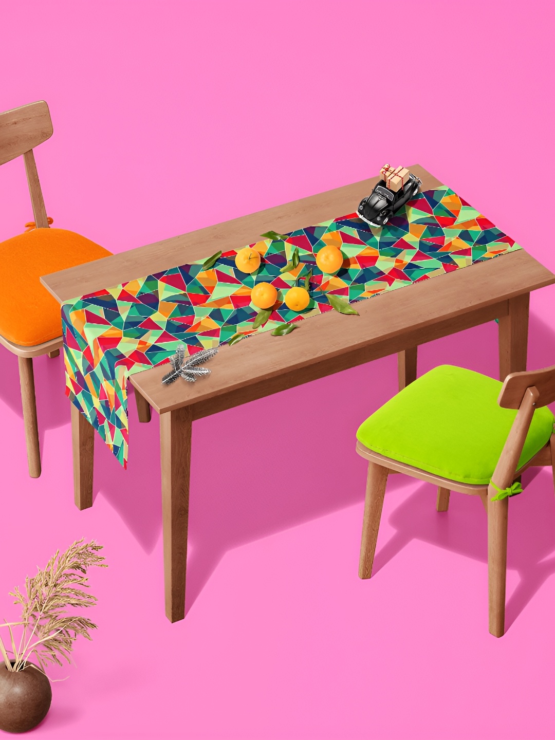 

ArtzFolio Green and Orange Abstract Printed Table Runners