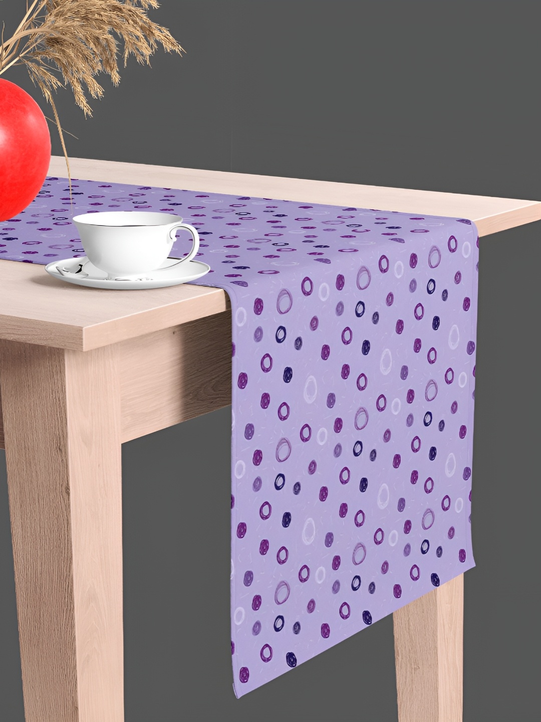 

ArtzFolio Purple & White Geometric Printed Table Runner