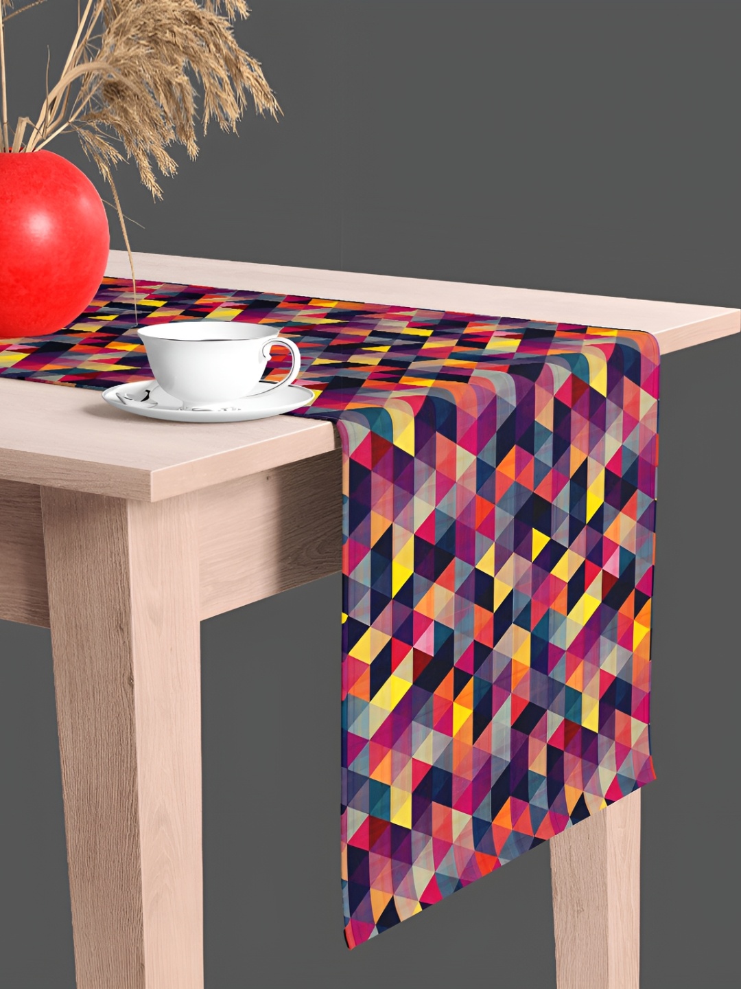 

ArtzFolio Red & Blue Geometric Printed Table Runner