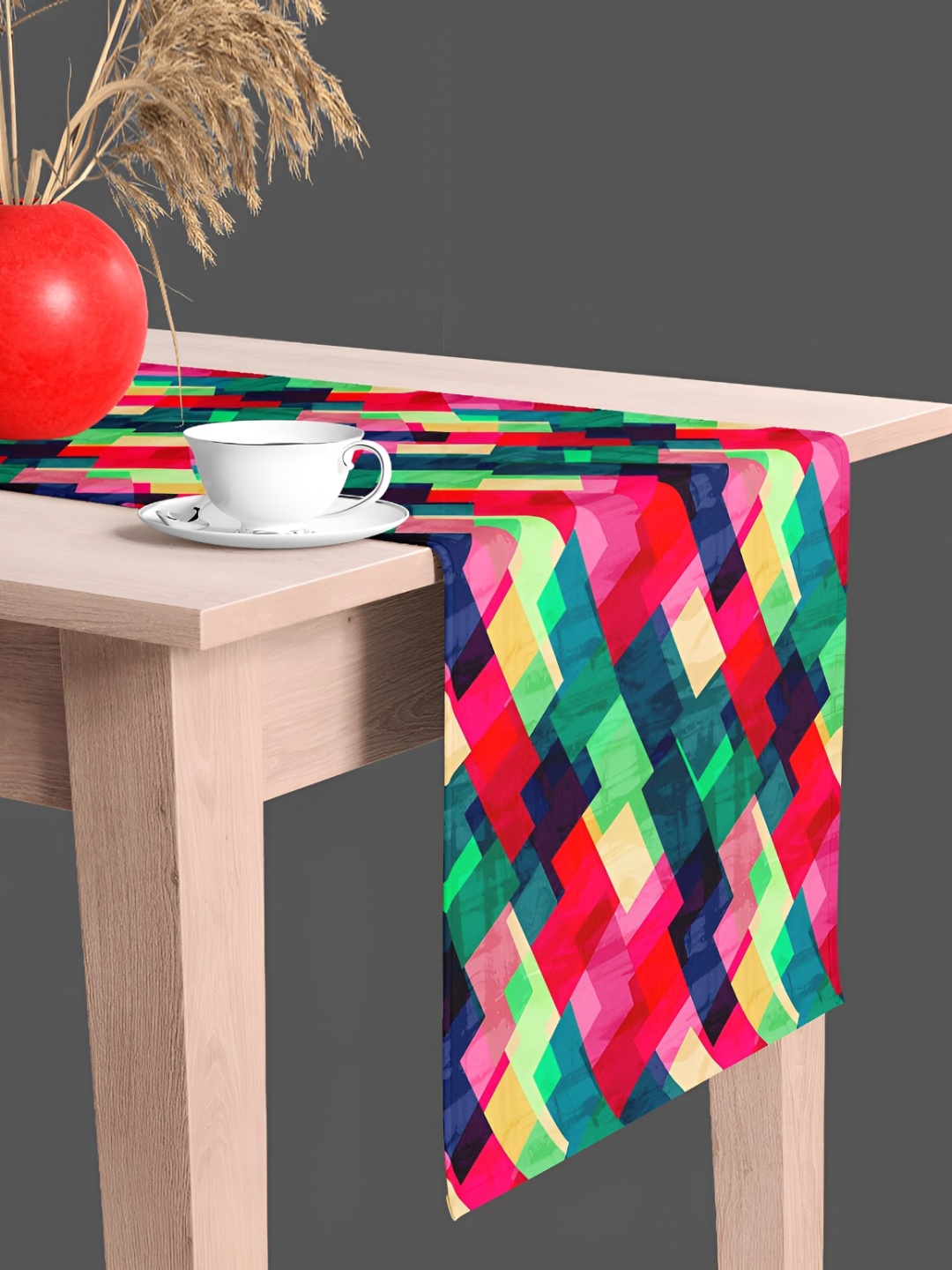 

ArtzFolio Red & Green Geometric Printed Table Runner