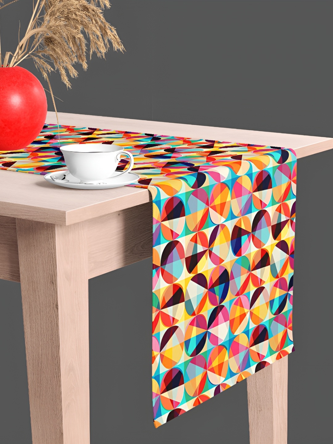 

ArtzFolio Red & Yellow Geometric Printed Table Runner