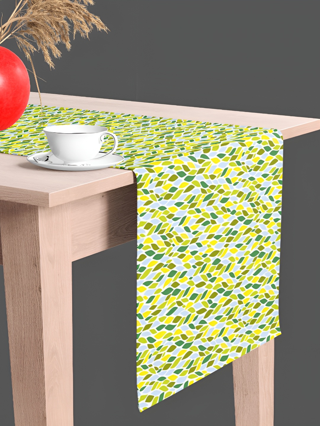 

ArtzFolio Yellow & Green Floral Printed Table Runner