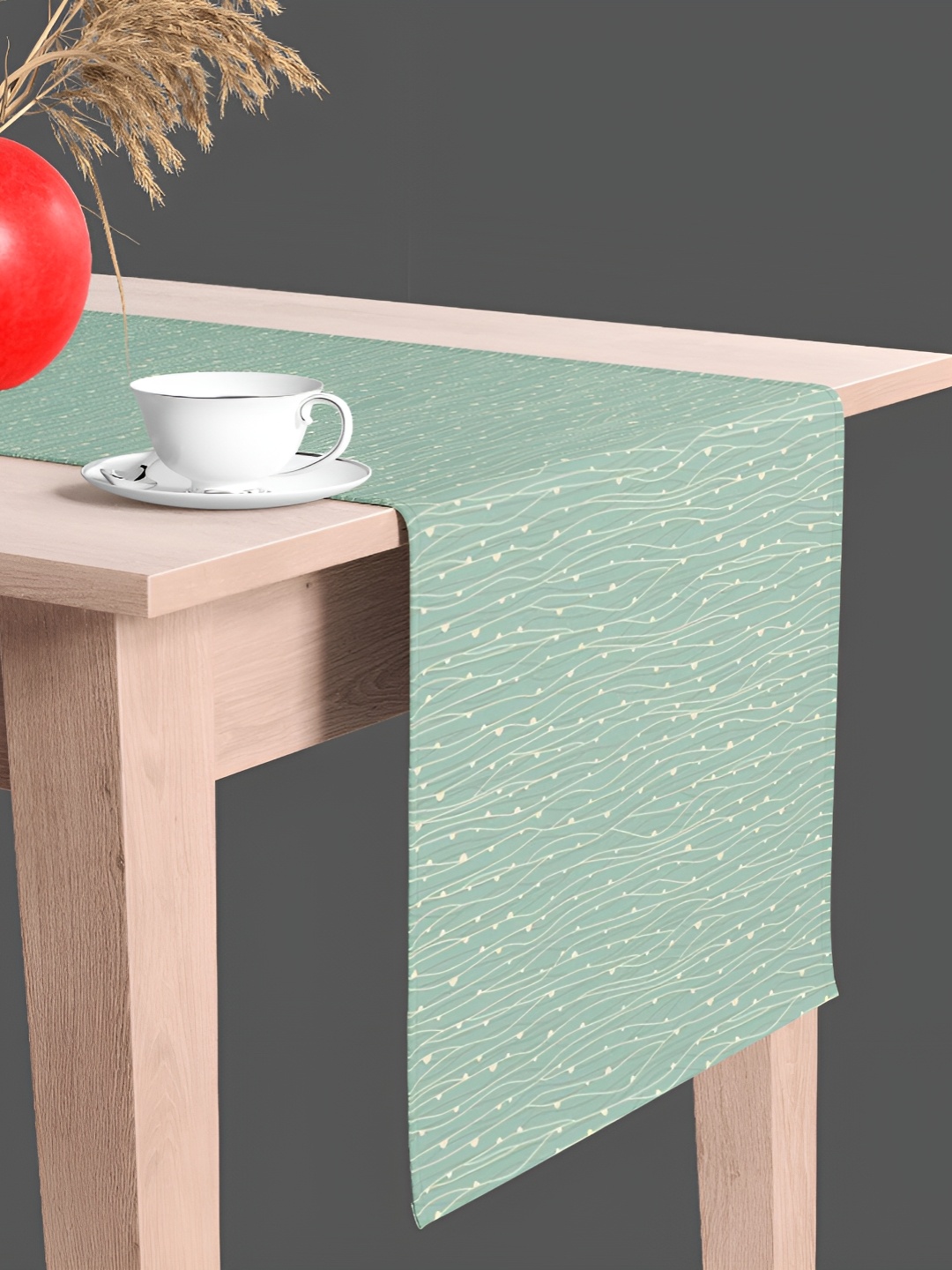 

ArtzFolio Sea Green & White Printed Velvet Table Runner