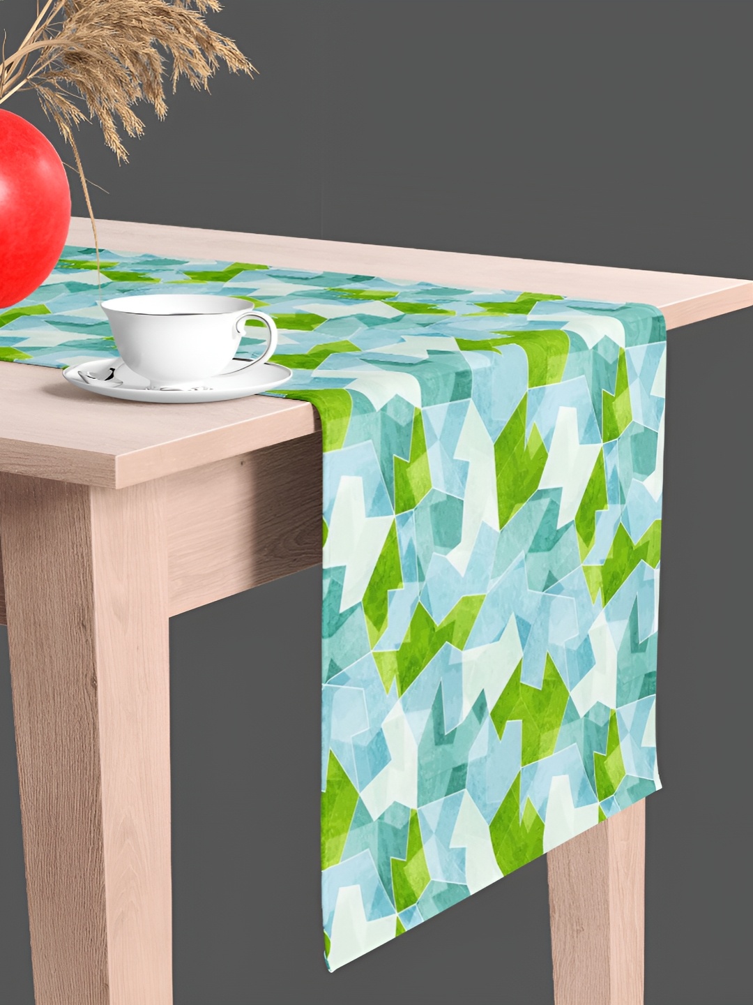

ArtzFolio Blue & Green Quirky Printed Velvet Table Runner