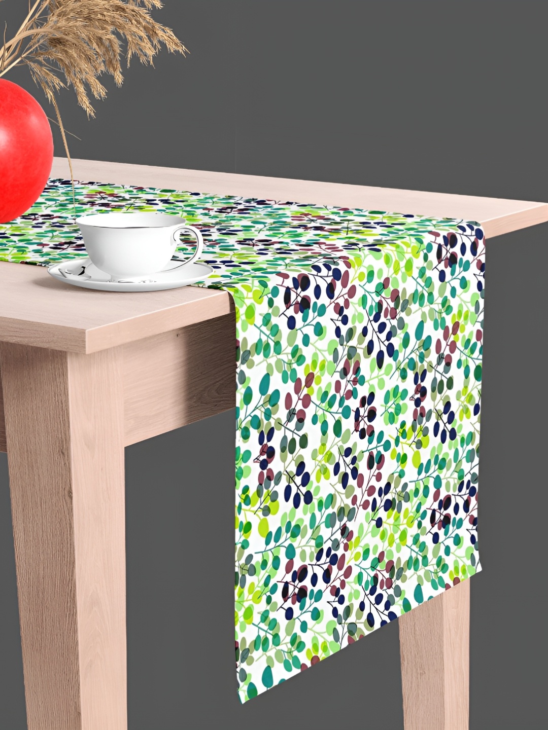 

ArtzFolio White & Green Floral Printed Table Runner