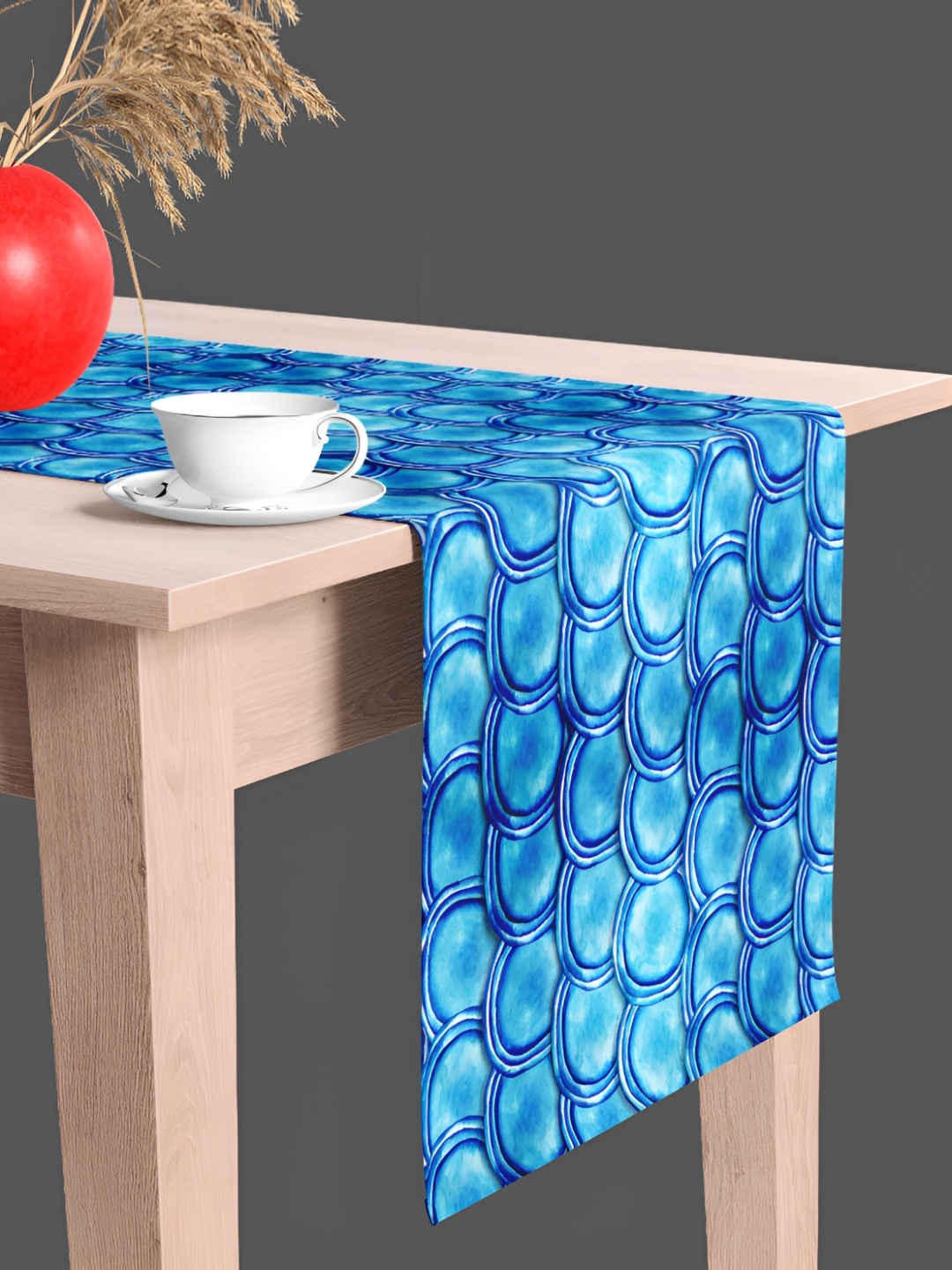 

ArtzFolio Blue & White Printed Velvet Table Runner