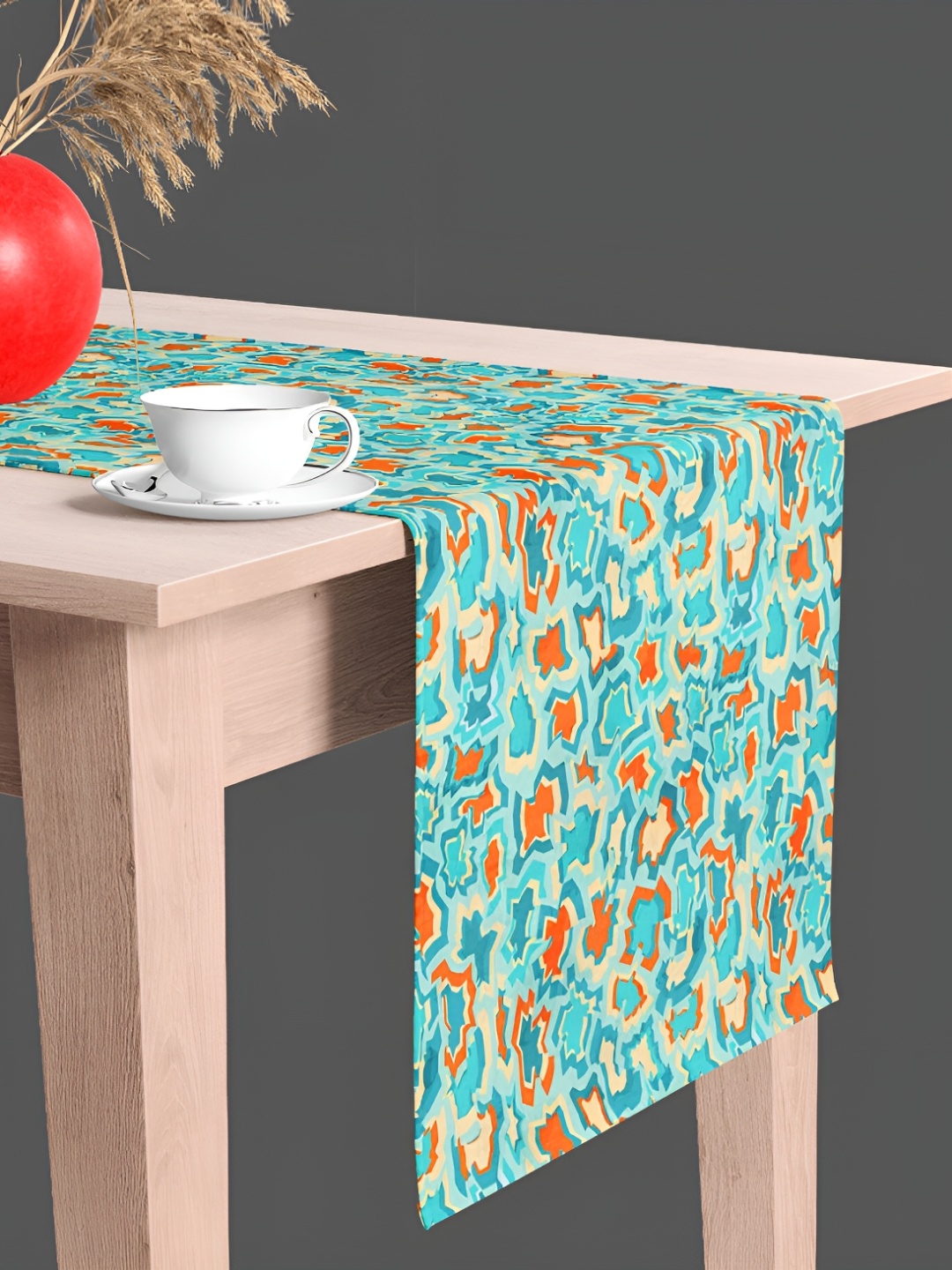 

ArtzFolio Blue & Red Abstract Printed Velvet Table Runner