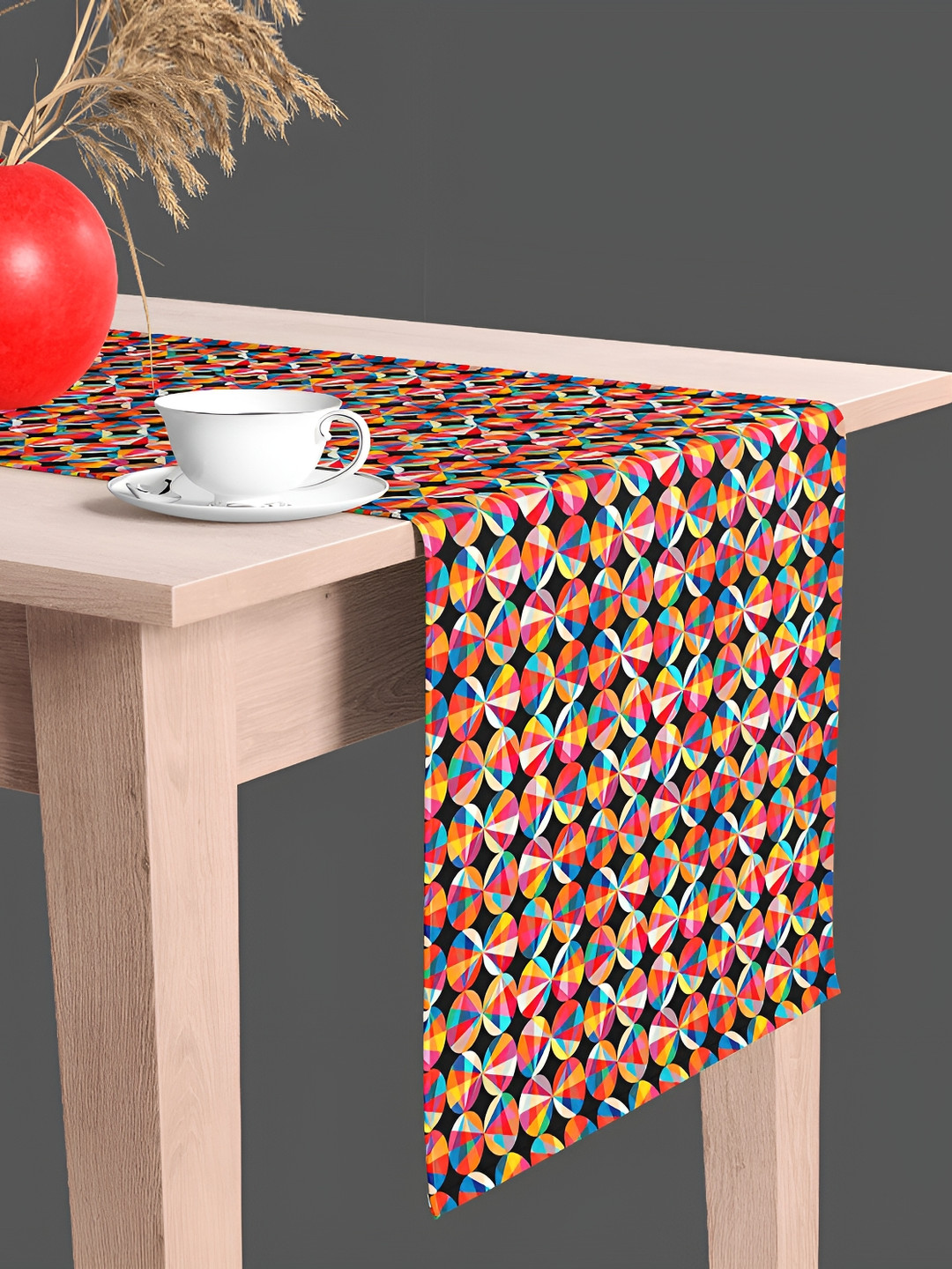 

ArtzFolio Red & Blue Geometric Printed Table Runner